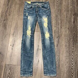Machine Nouvelle Mode Distressed Size USA 29 Cotton Stretch Skinny Jeans